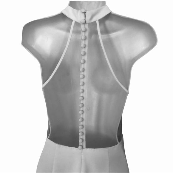 🎉HP🎉 Amsale x BHLDN Sheer-Back Faille Crepe 16/XL Off White Wedding Midi Dress - Picture 10 of 10